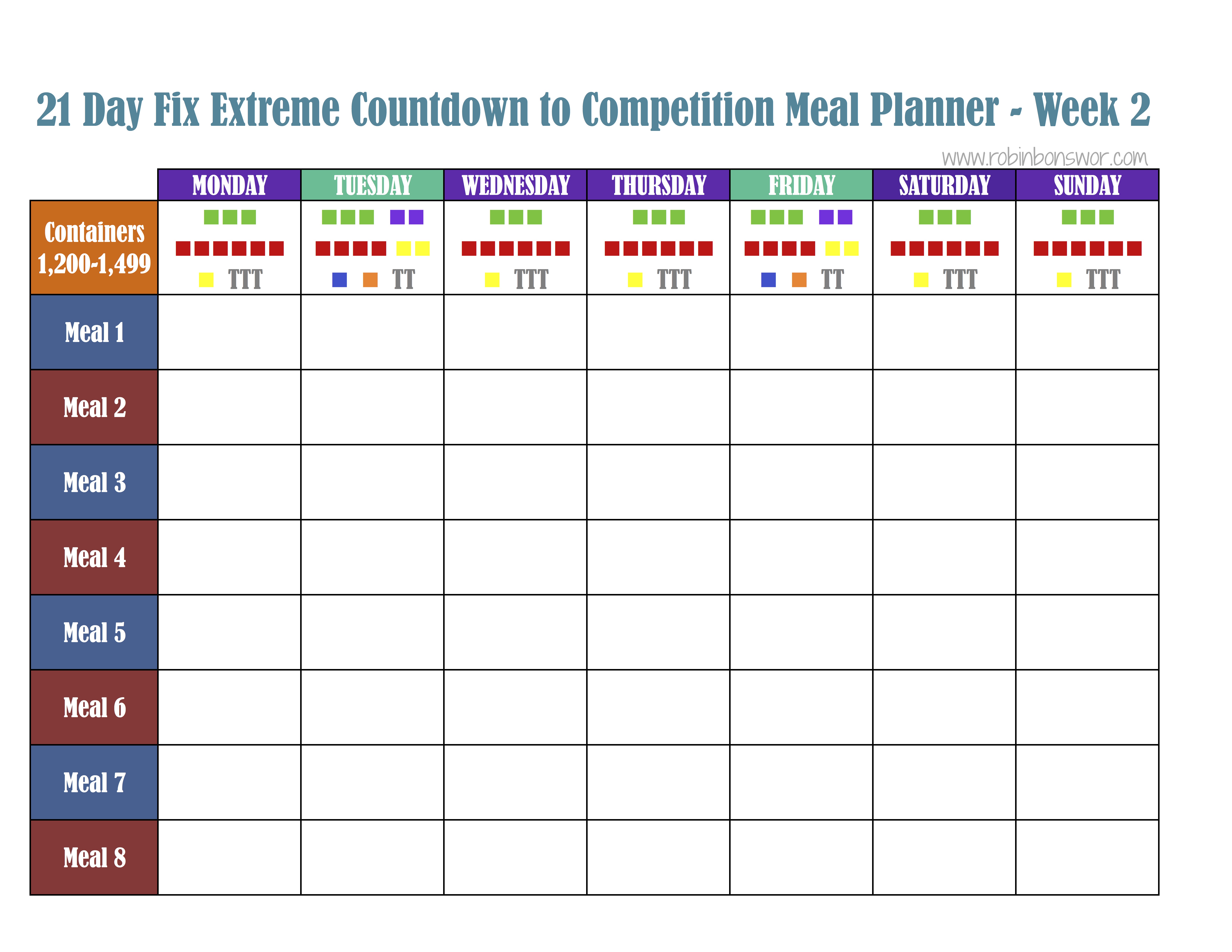 21 Day Fix Meal Plan Spreadsheet - Free Self-Calculating Google