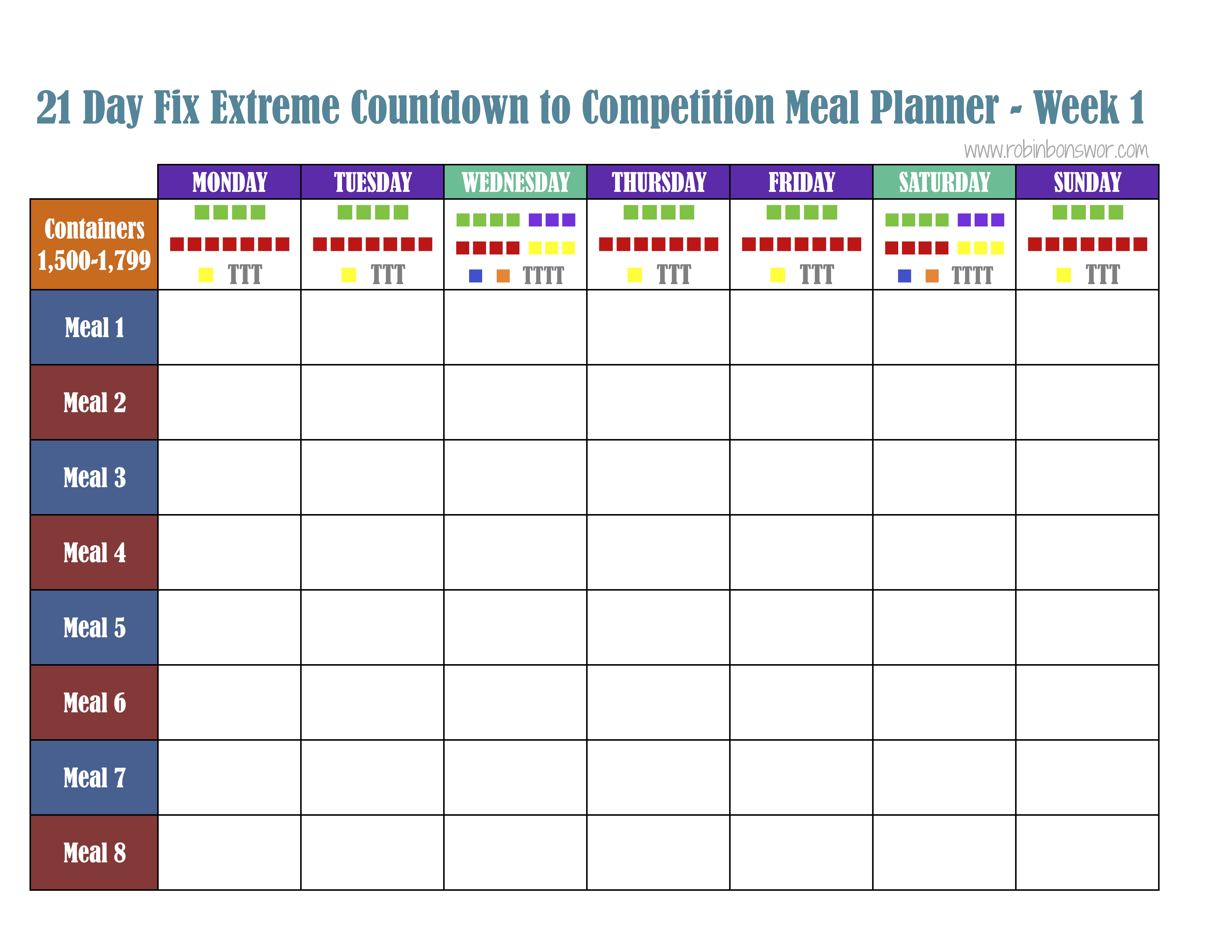 daily calorie tracker template