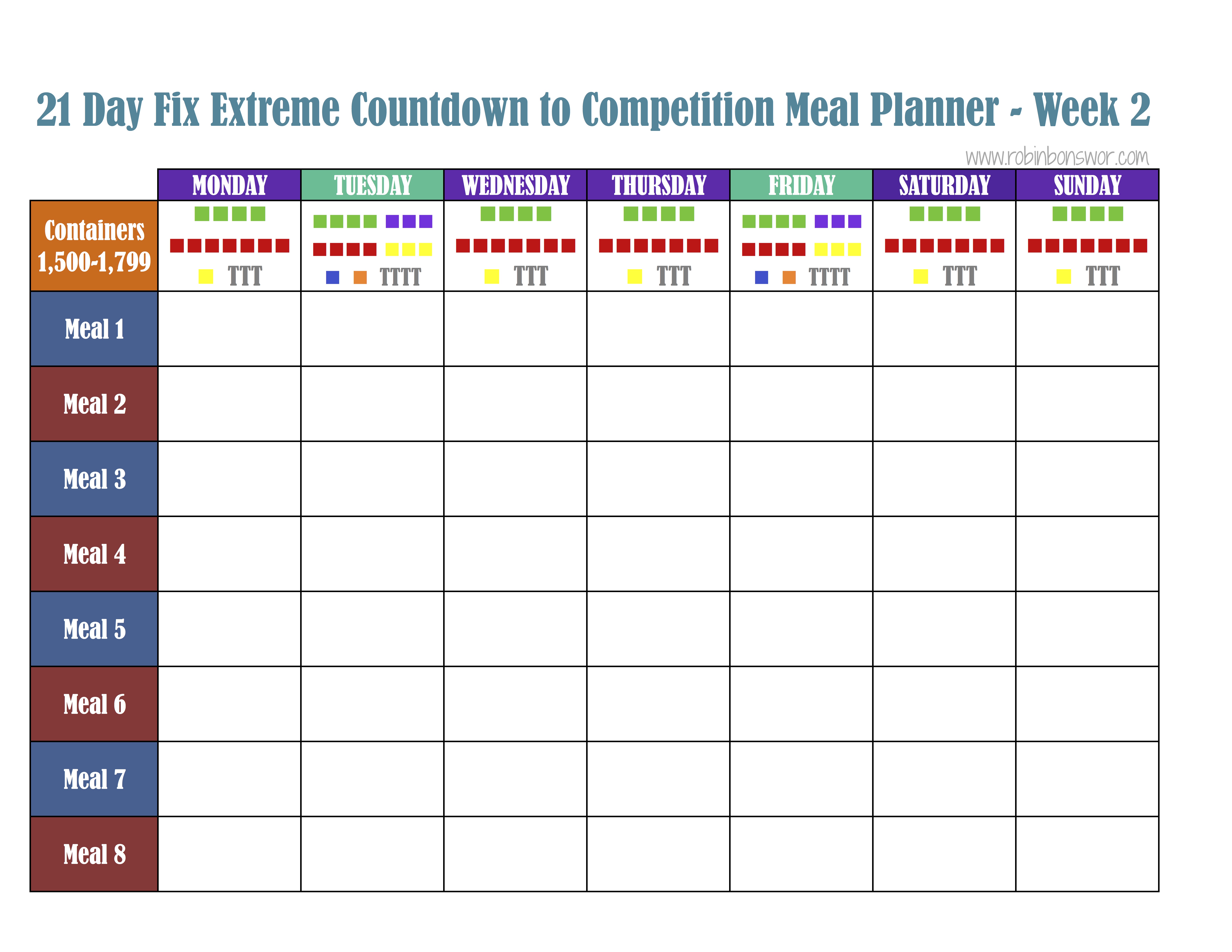 Meal Plan Template For Weight Loss Pdf