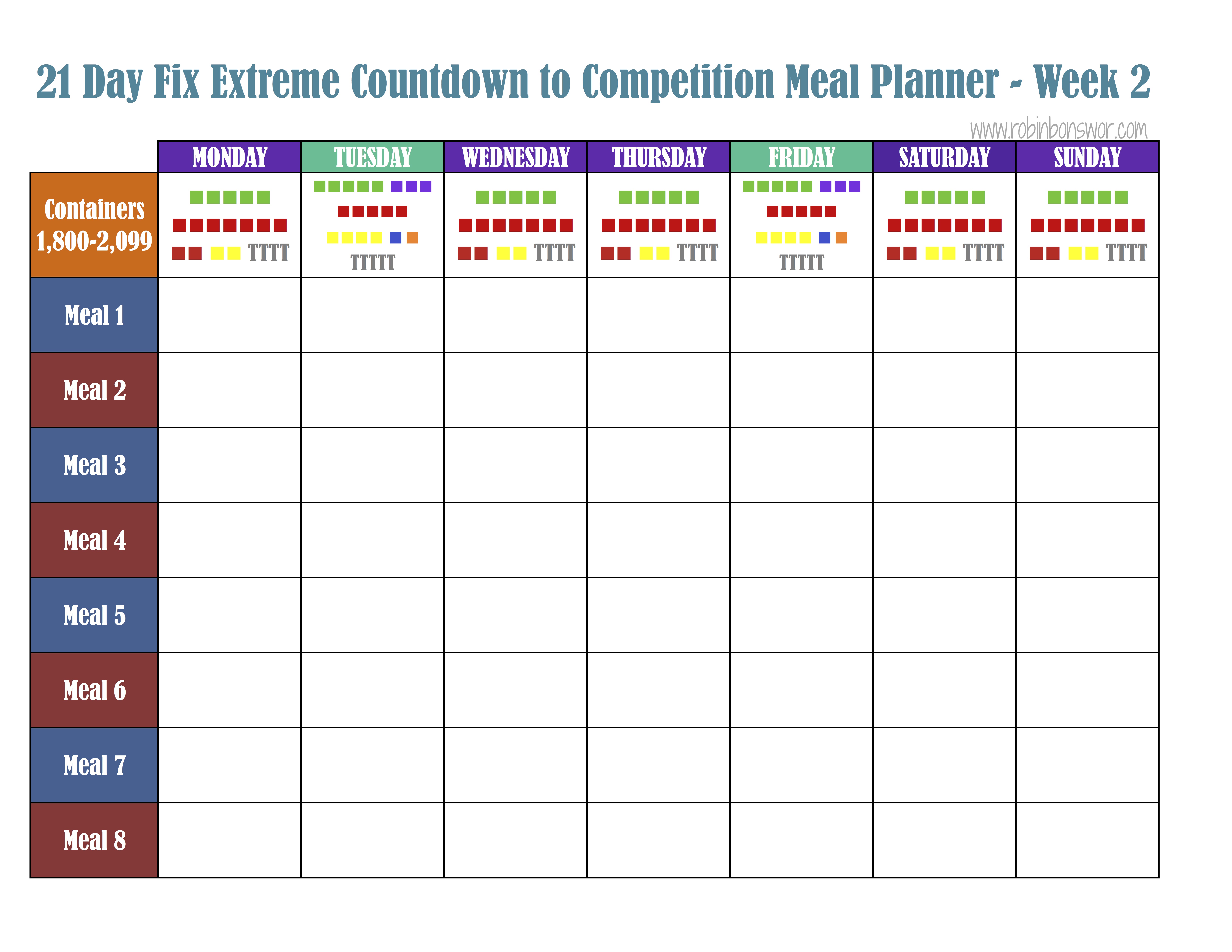 Free printable 21 Day Fix meal planning sheets  21 day fix meals,  Beachbody 21 day fix, 21 day fix