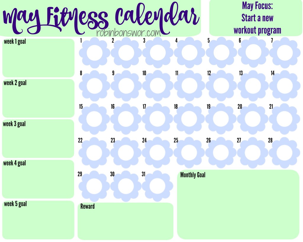 May Fitness Calendar Get Fit. Lose Weight. Feel Like You Again.
