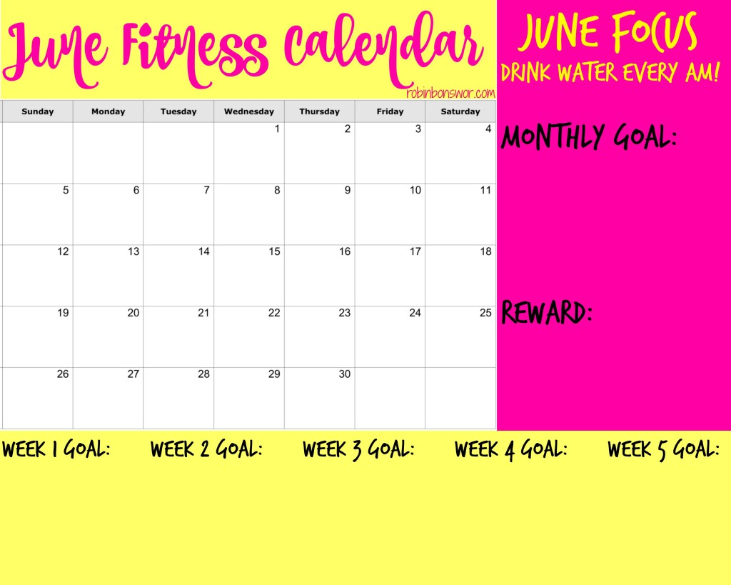 June Fitness Calendar Get Fit. Lose Weight. Feel Like You Again.