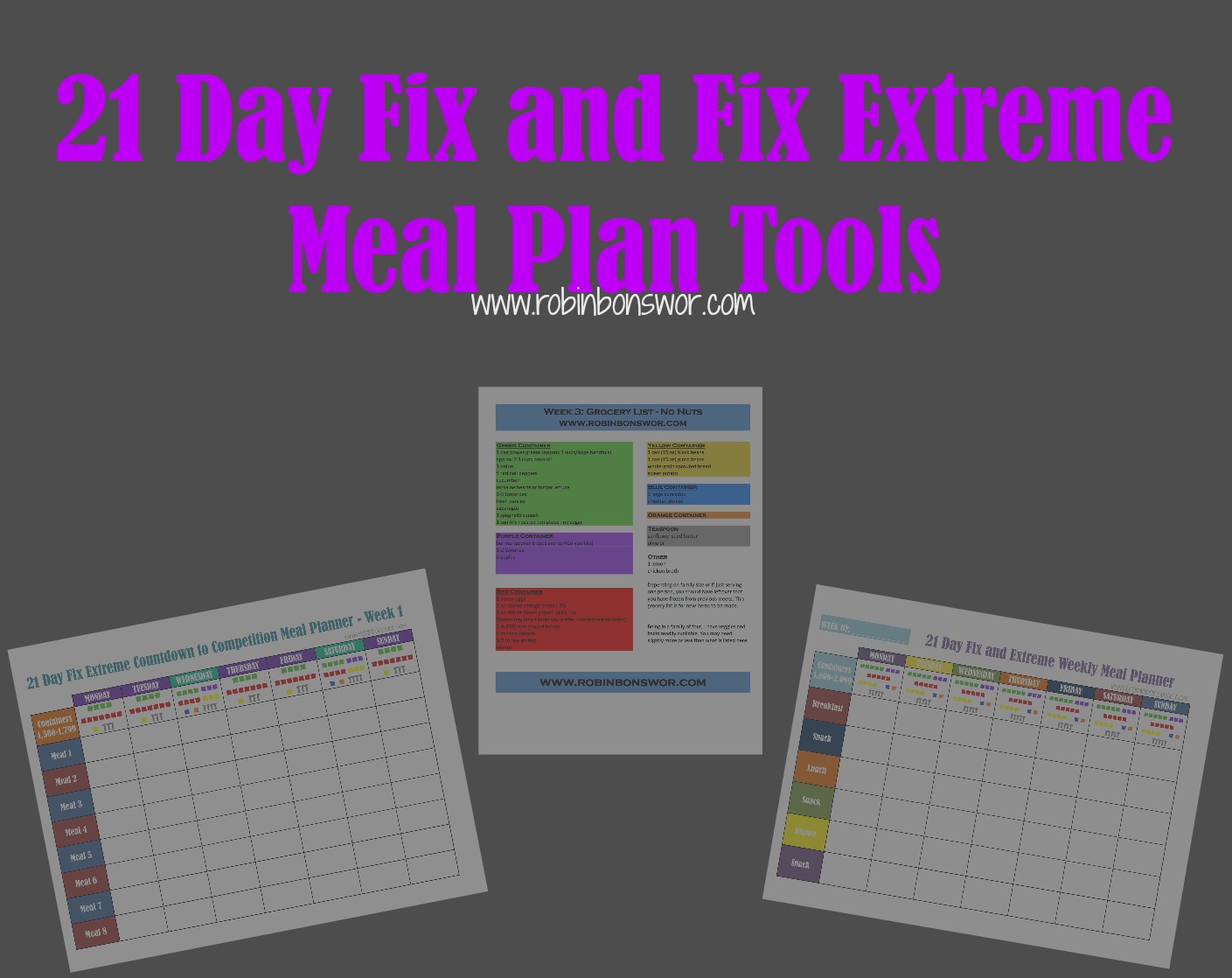 Coach Monica's FREE Portion Fix / 21 Day Fix Meal Plan & Tools