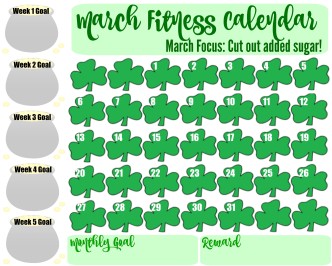 Fitness Calendar for March